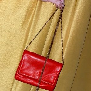 Vintage orange leather baby purse